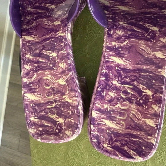 Gucci Purple Marble Slides - Picture 6 of 12